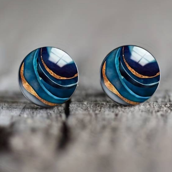 Classic Navy Drop Earrings - Pexav
