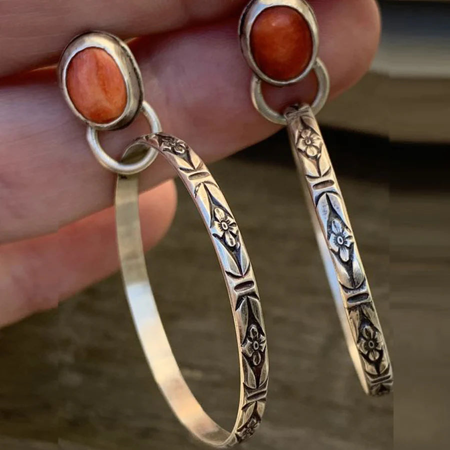 Trendy Black Stone Dangle Earrings - Pexav