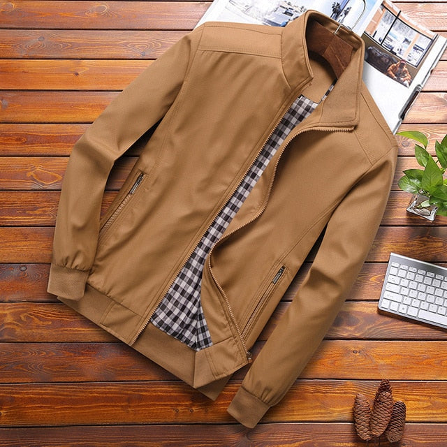 Thin Mens Leather Bomber Jacket