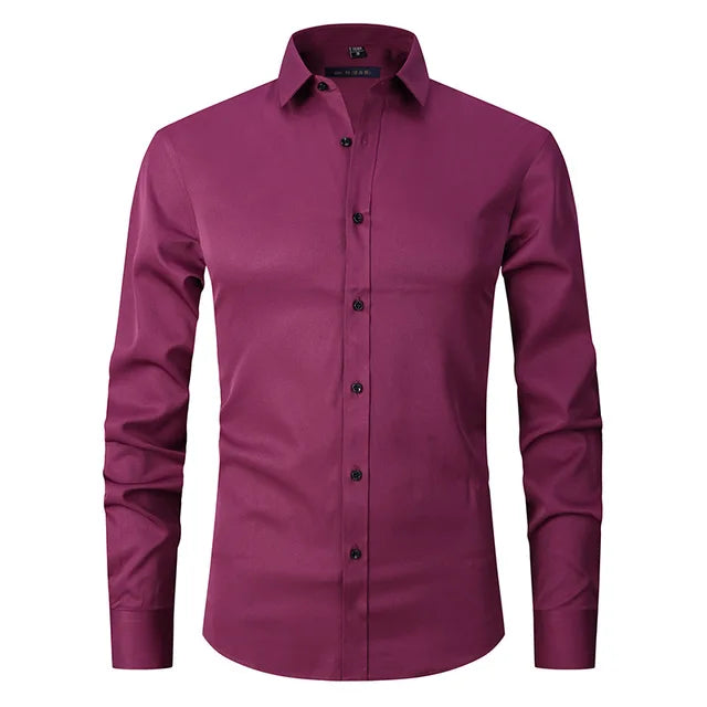 Slim Fit Men's Dress Shirt - Comfortable Office Wear