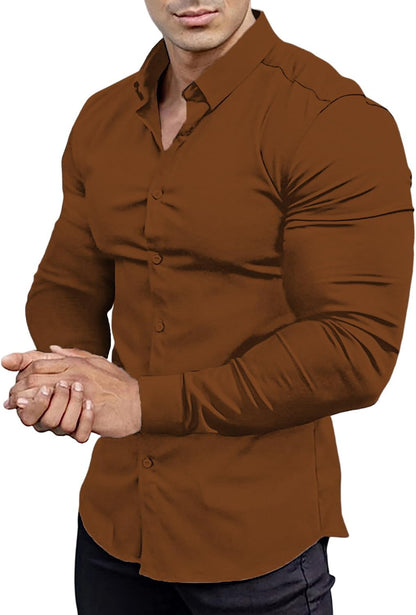 Men's Slim Fit Stretch Dress Shirt