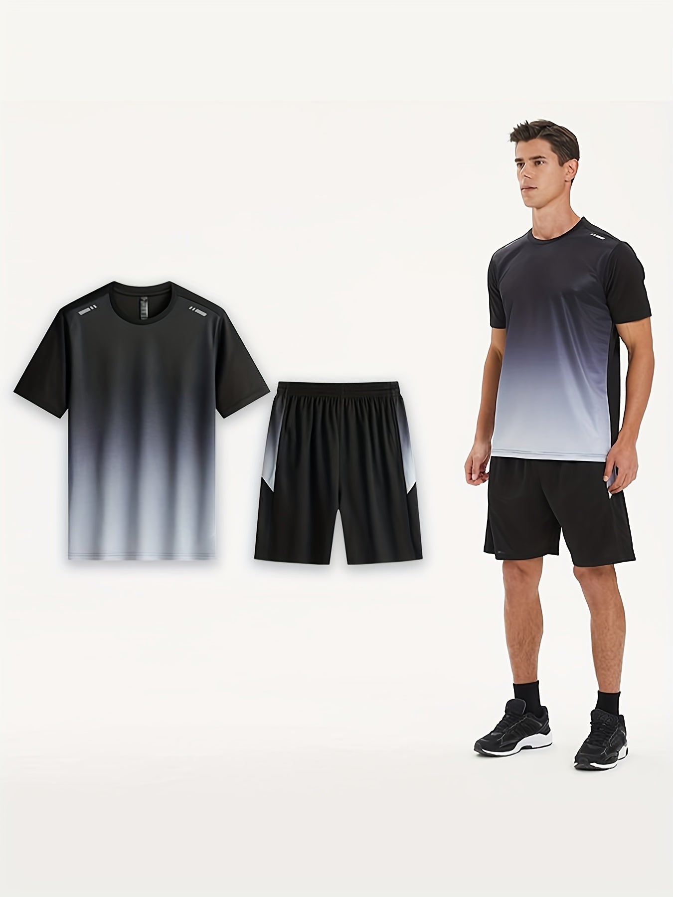 Breathable sports set for men with T-shirt and shorts - PowerMove-Green-S-The Livary