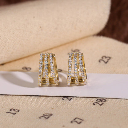 Brilliant Earrings | Dazzling Statement Jewellery-Crystallized Gold-Nora Luxe