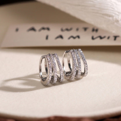 Brilliant Earrings | Dazzling Statement Jewellery-Crystallized Silver-Nora Luxe