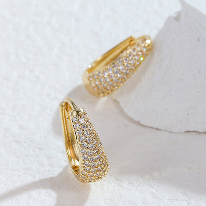 Brilliant Earrings | Dazzling Statement Jewellery-Rocky Crystallized Gold-Nora Luxe