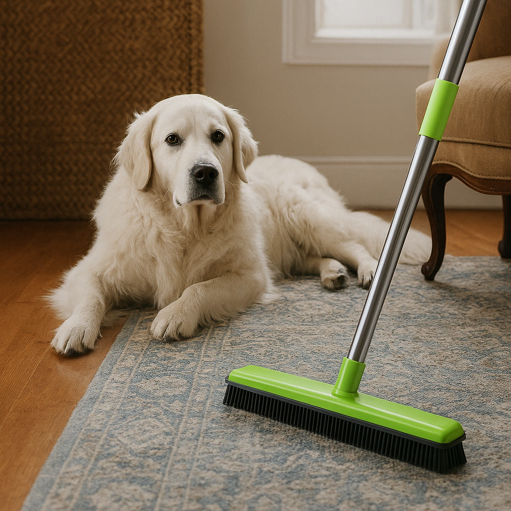 Extendable Pet Hair Sweeper Broom for Carpets - Pexav