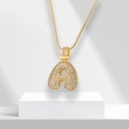 Sparkly Alphabet Pendant Necklace - Pexav