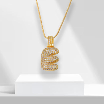Bubble Letters Necklace with Pendant - LuxeLette-E-Nora Luxe
