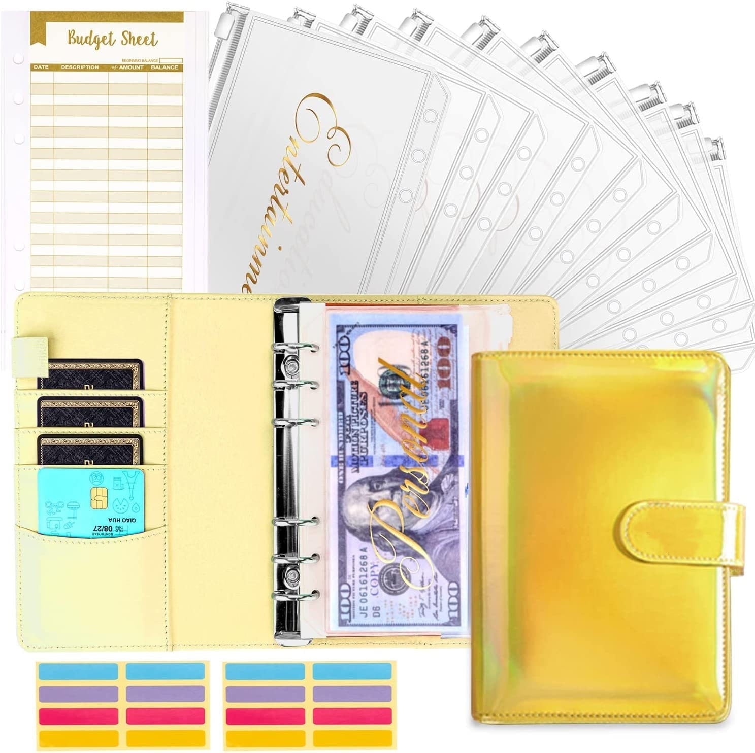 Budget binder with Cash Envelope System - BudgetPro-Shiny gold-Nora Luxe