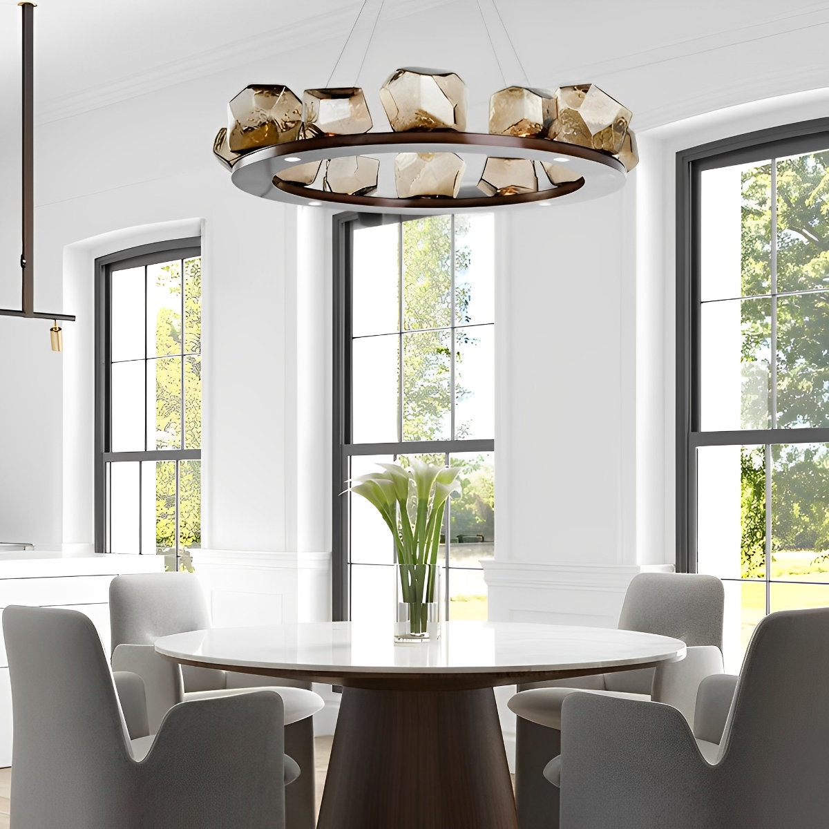 Unique Drop Cognac Glass Pendant Chandelier Light