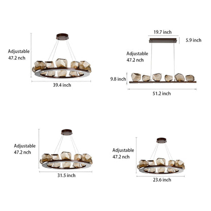 Unique Drop Cognac Glass Pendant Chandelier Light