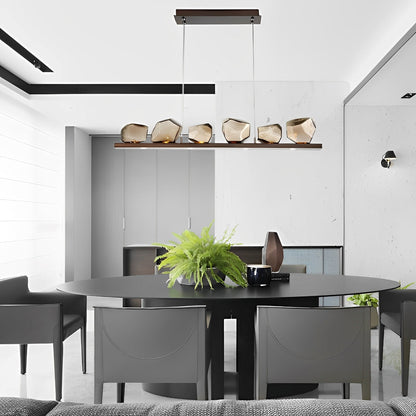 Unique Drop Cognac Glass Pendant Chandelier Light