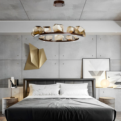 Unique Drop Cognac Glass Pendant Chandelier Light - Pexav