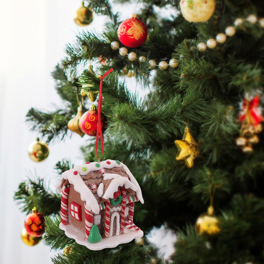 Small Festive Holiday Gingerbread House Ornaments - Pexav