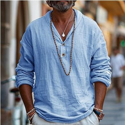 Relaxed Fit Mens Linen Shirt