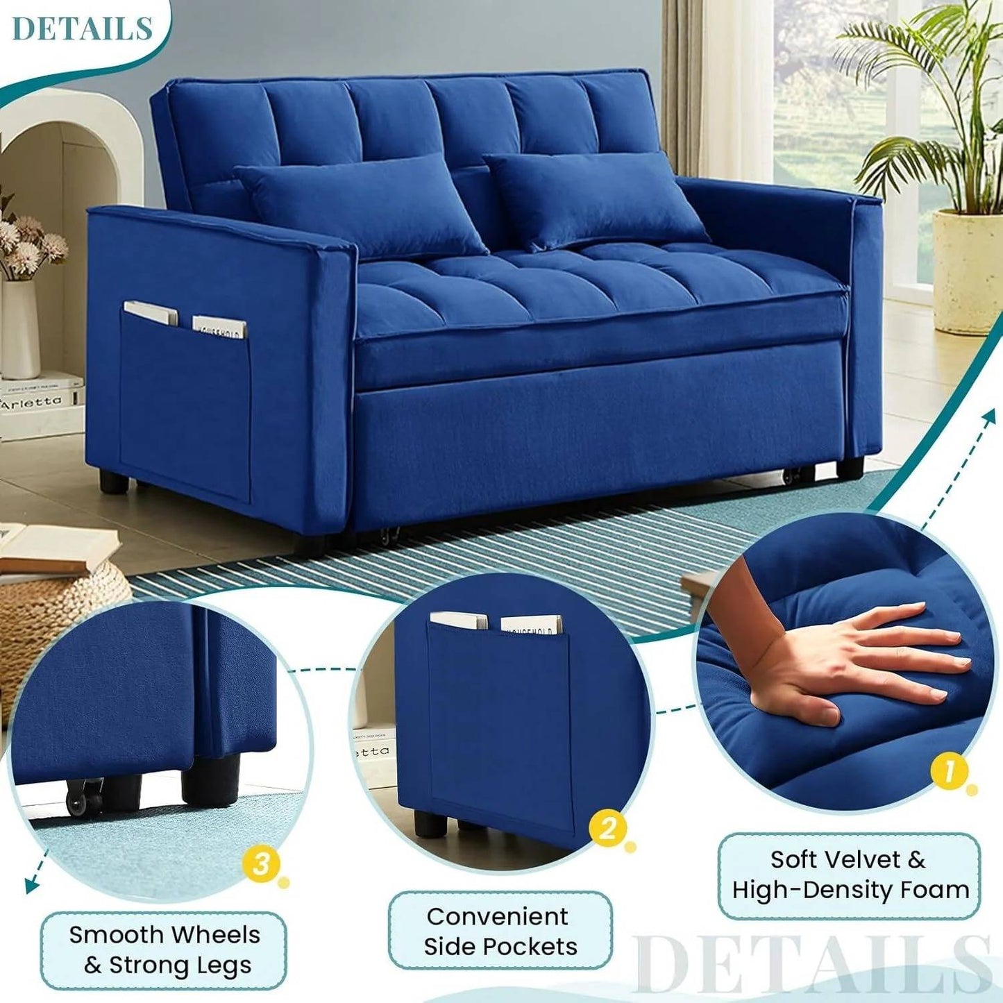 Space Saving Fold Out Sofa Bed
