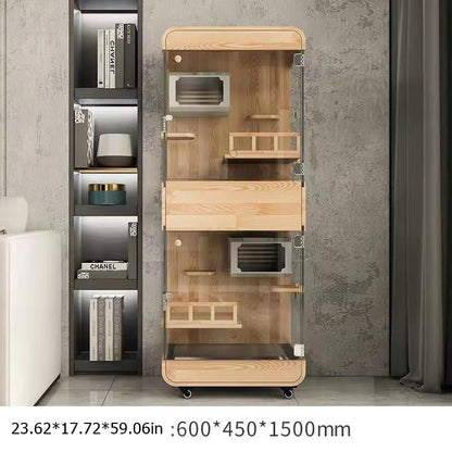 Spacious Clear Wooden Pet Shelter