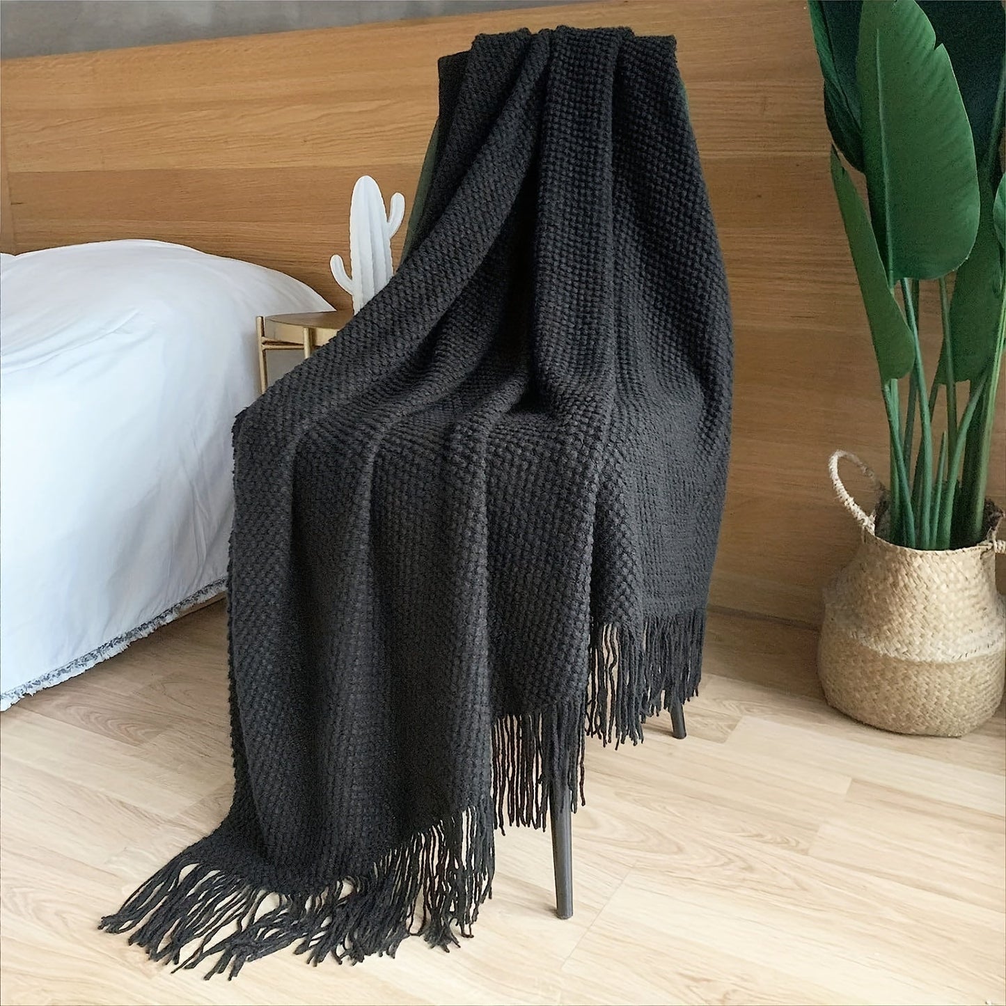 Soft Cozy Throw Blanket with Tassels