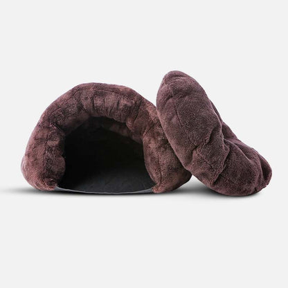 Calming Cave Dog Bed - CozyCave Retreat-Brown-Nora Luxe