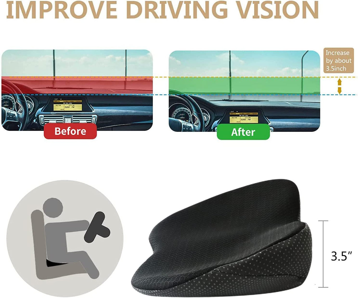 Comfortable Car Booster Cushion For Drivers