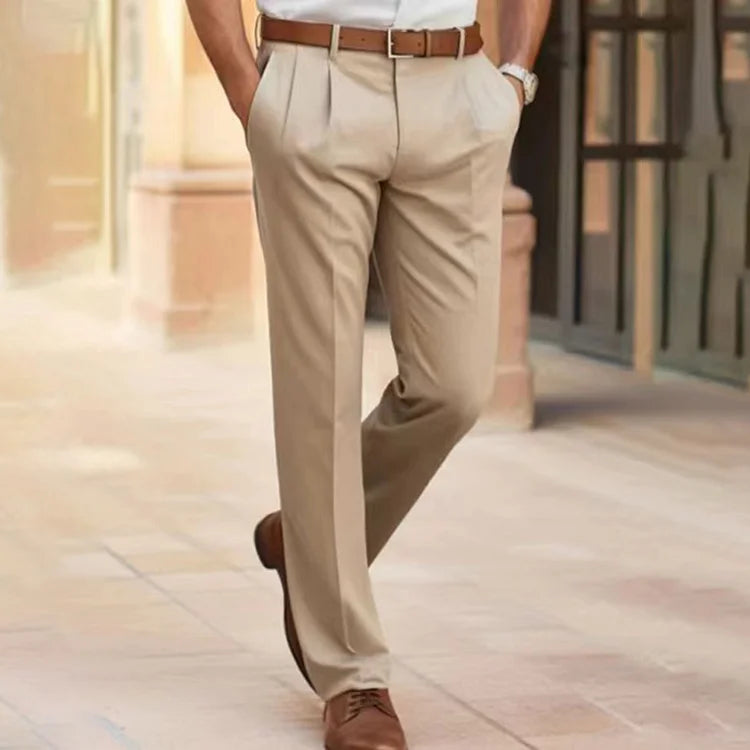 Casual Business Men's Trousers - Luca-Beige-XS-Nora Luxe