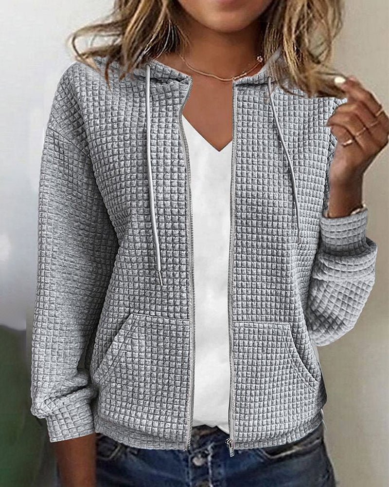 Relaxed Fit Women's Coat with Pockets and Adjustable Waist - Pexav