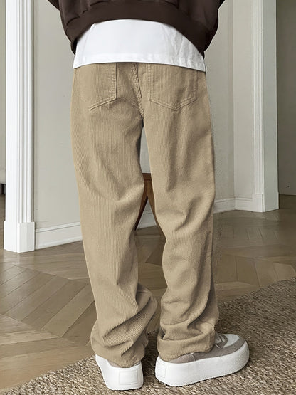 Casual Corduroy Men's Trousers with Drawstring - Mason-Black-S-Nora Luxe