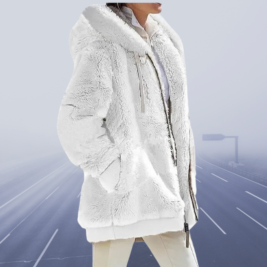 Cozy Hooded Fleece Jacket for Women - Pexav