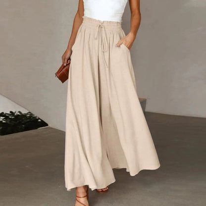 Casual High Waist Trousers for Women - Isla-Beige-S-Nora Luxe
