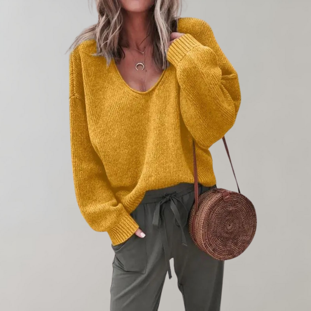 Comfy Knit Woman's Pullover Sweater - Pexav