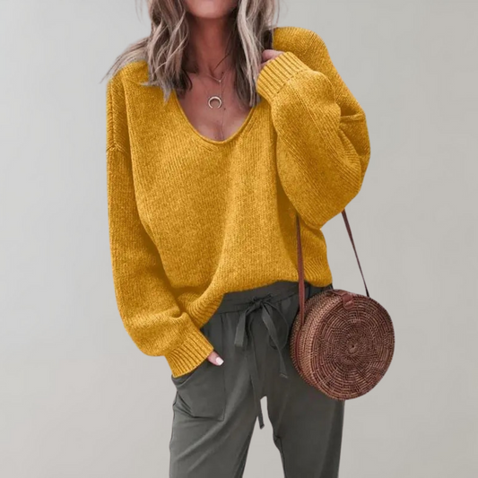 Comfy Knit Woman's Pullover Sweater - Pexav