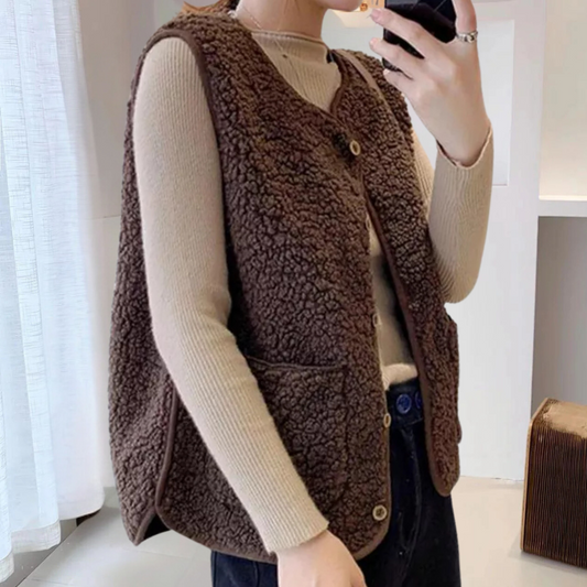 Relaxed Fit Knit Women's Vest - Pexav