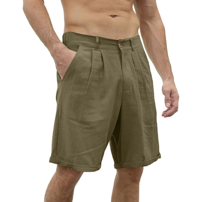Casual leisure shorts with stretch comfort – Jonas-Army green-S-The Livary