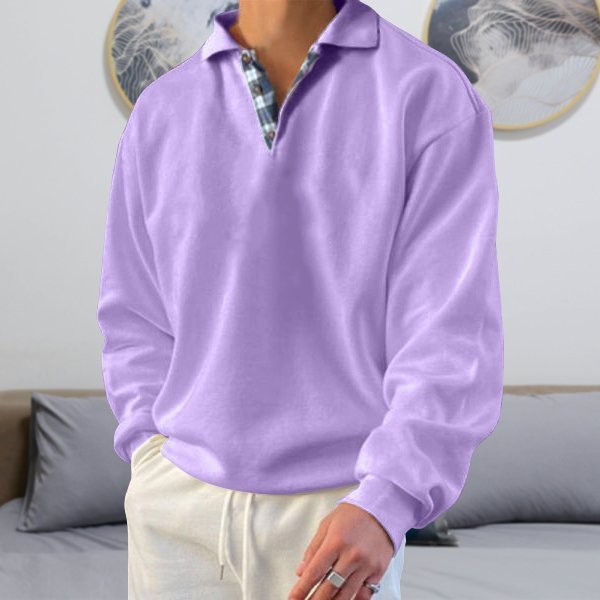 Casual Men's Polo Sweater - Oliver-Purple-S-Nora Luxe