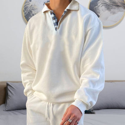 Casual Men's Polo Sweater - Oliver-White-S-Nora Luxe