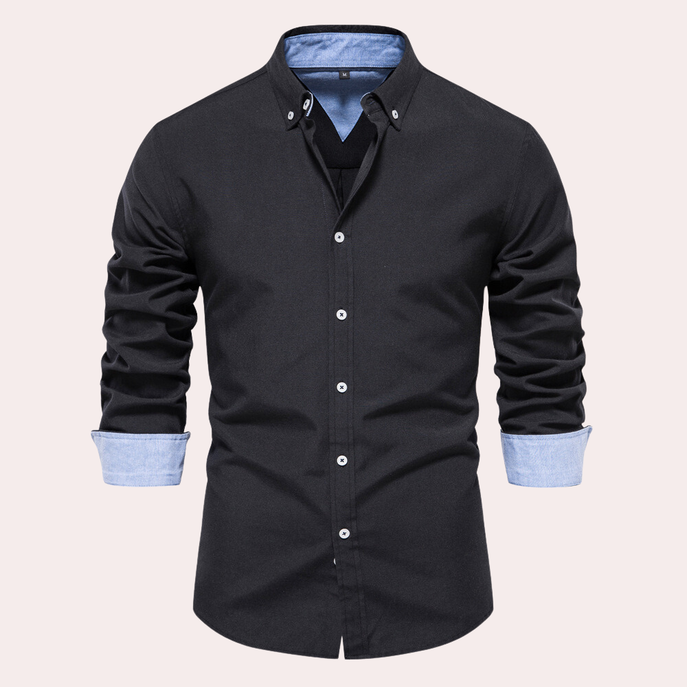 Relaxed Fit Men's Long Sleeve Shirt - Pexav