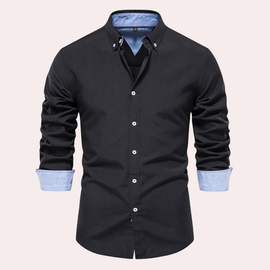 Relaxed Fit Men's Long Sleeve Shirt - Pexav