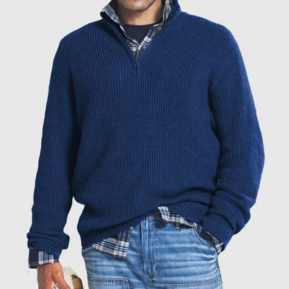 Relaxed Fit Mens Zip Up Sweater - Pexav