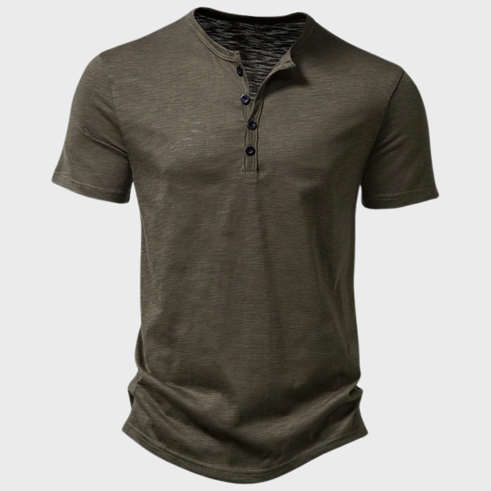 Relaxed Fit Mens Henley Neck Tee - Pexav