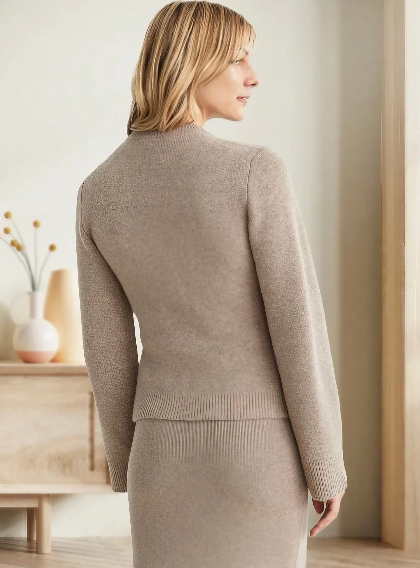 Casual Soft Ladies' Cardigan with Buttons - Noa-Ivory-XS-Nora Luxe