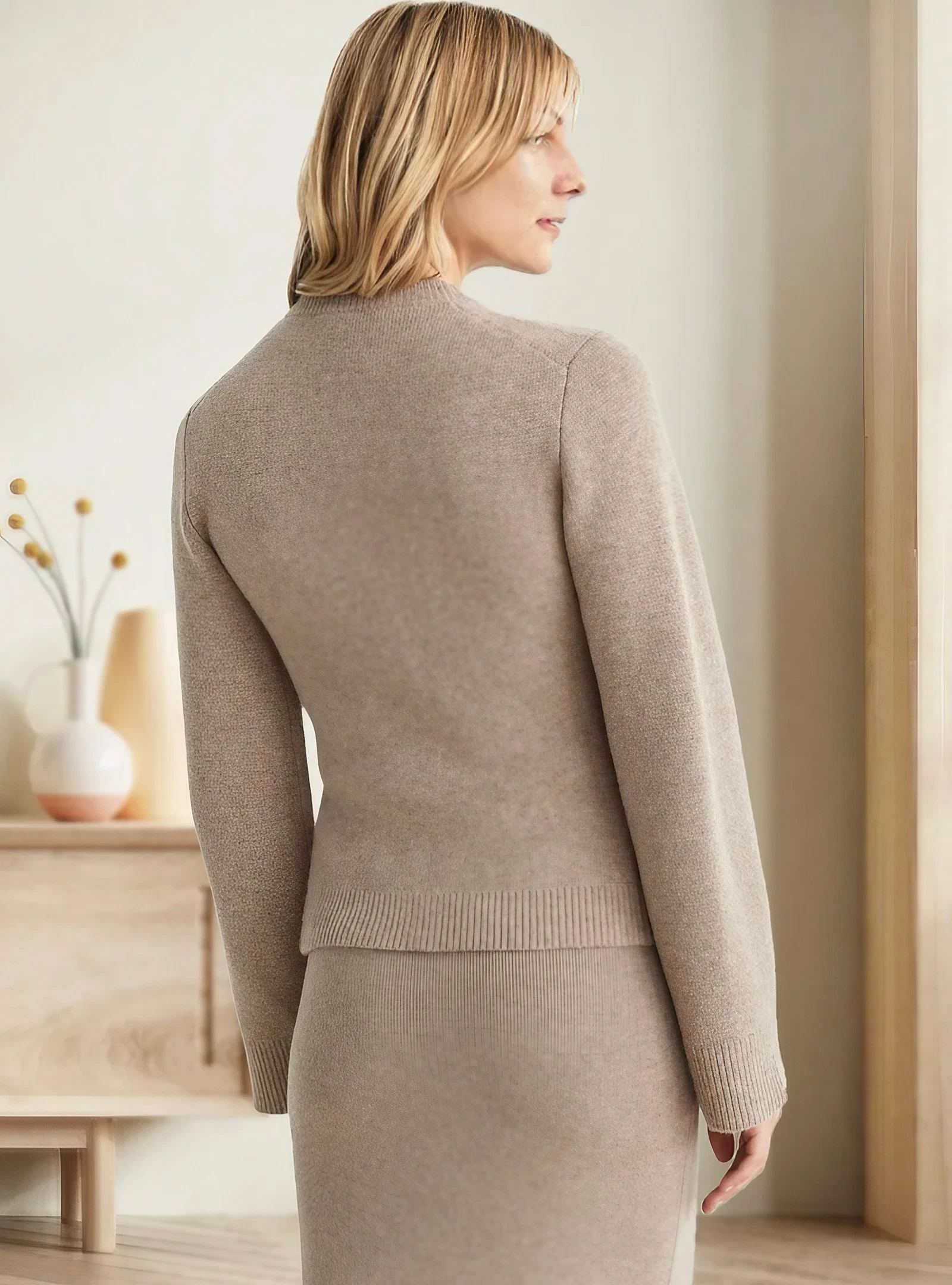 Casual Soft Ladies' Cardigan with Buttons - Noa-Ivory-XS-Nora Luxe