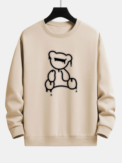 Casual Sweatshirt - BearLine-Beige-S-Nora Luxe