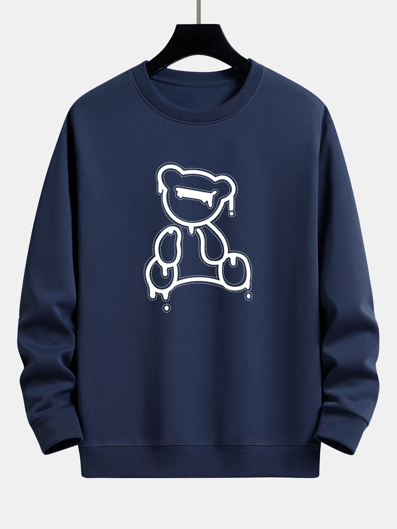 Casual Sweatshirt - BearLine-Blue-S-Nora Luxe