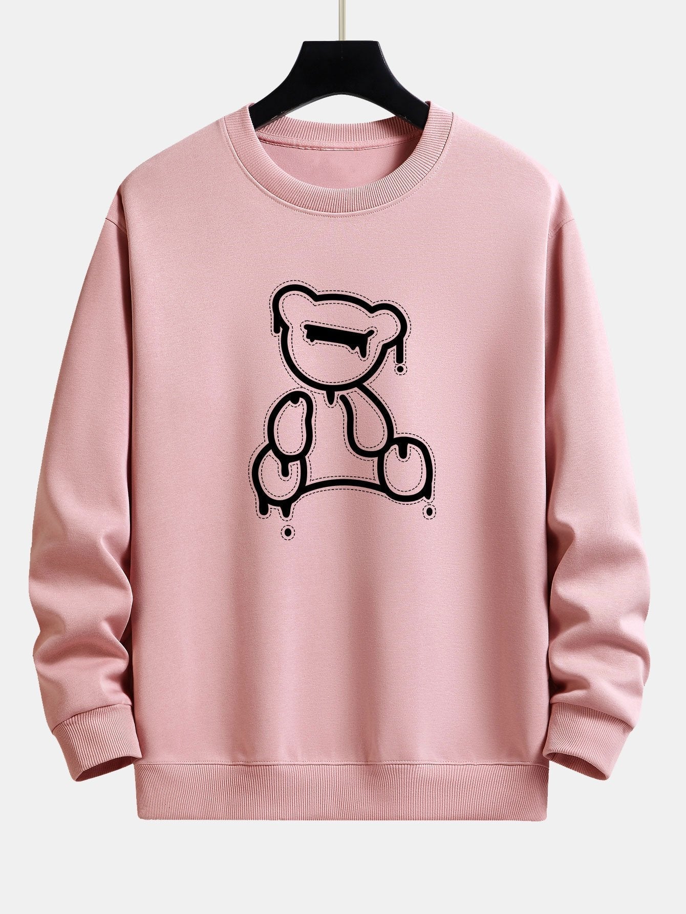 Casual Sweatshirt - BearLine-Light Pink-S-Nora Luxe