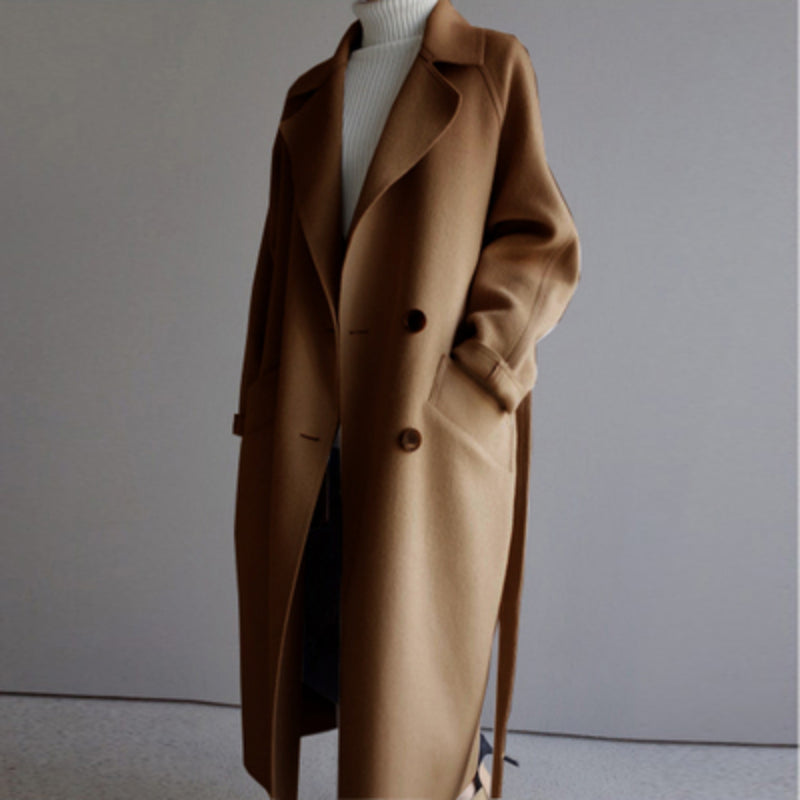 Casual Wool Ladies Jacket - Isabella-Beige-S-Nora Luxe