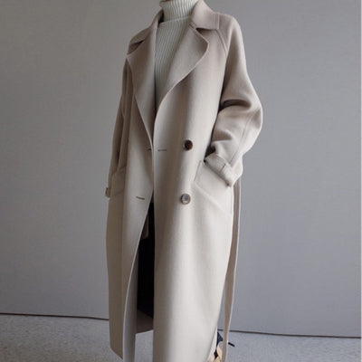 Relaxed Fit Women's Wool Coat - Pexav