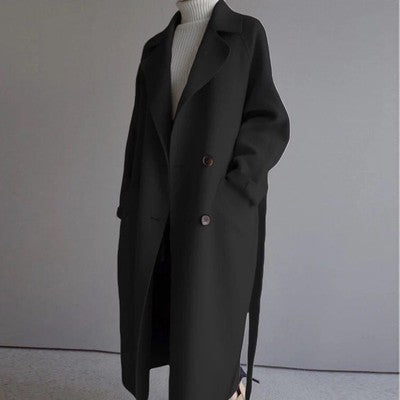 Casual Wool Ladies Jacket - Isabella-Black-S-Nora Luxe