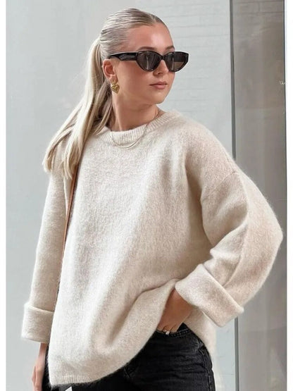 Casual Wool Ladies Sweater - Clara-Apricot-XS-Nora Luxe