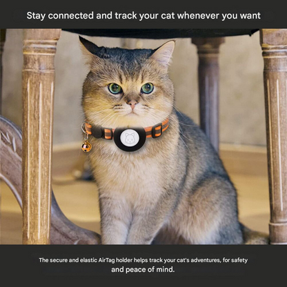 Cat Collar with Safety Closure - Milo-Black-Without GPS tracker-Nora Luxe