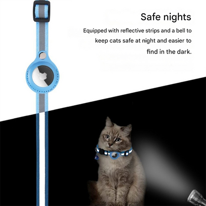 Cat Collar with Safety Closure - Milo-Black-Without GPS tracker-Nora Luxe